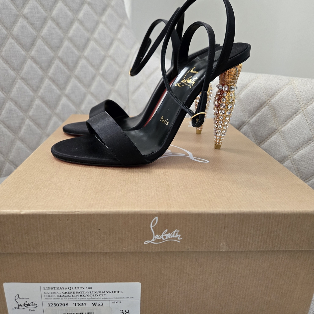 New Christian Louboutin Lipstrass Queen 100 Sz 38